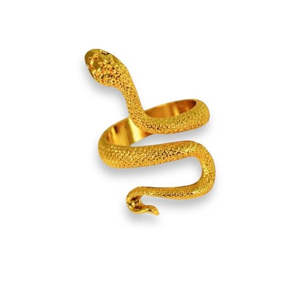 Gold Slithering Adjustable Serpent Snake Rings   NEW - Picture 2 of 4